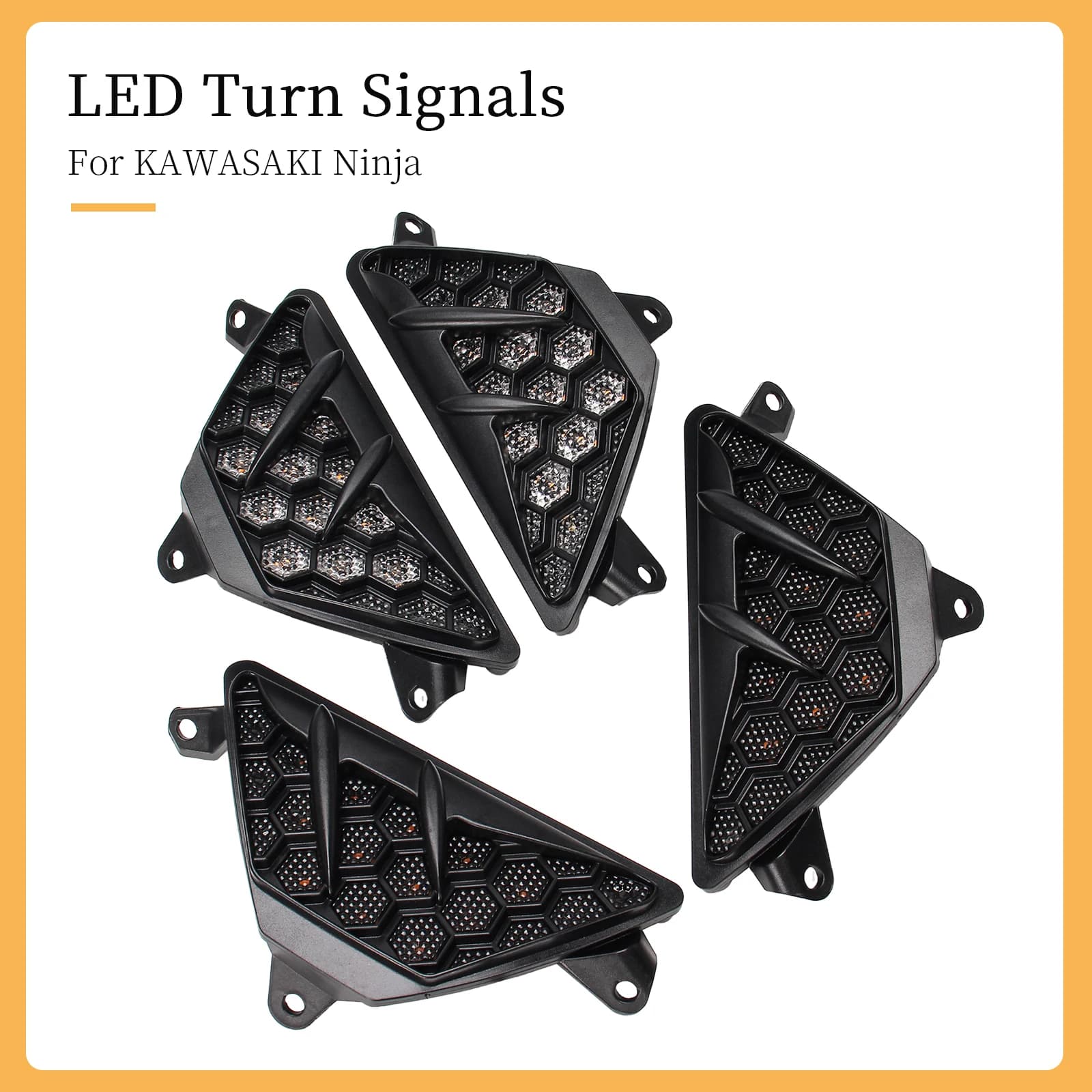 LED Turn Signals For Ninja 650 400 300 250 ZX-25R ZX-6R ZX25R EX250 EX650 Z1000SX Motorcycle Flasher Light Indicator Blinker