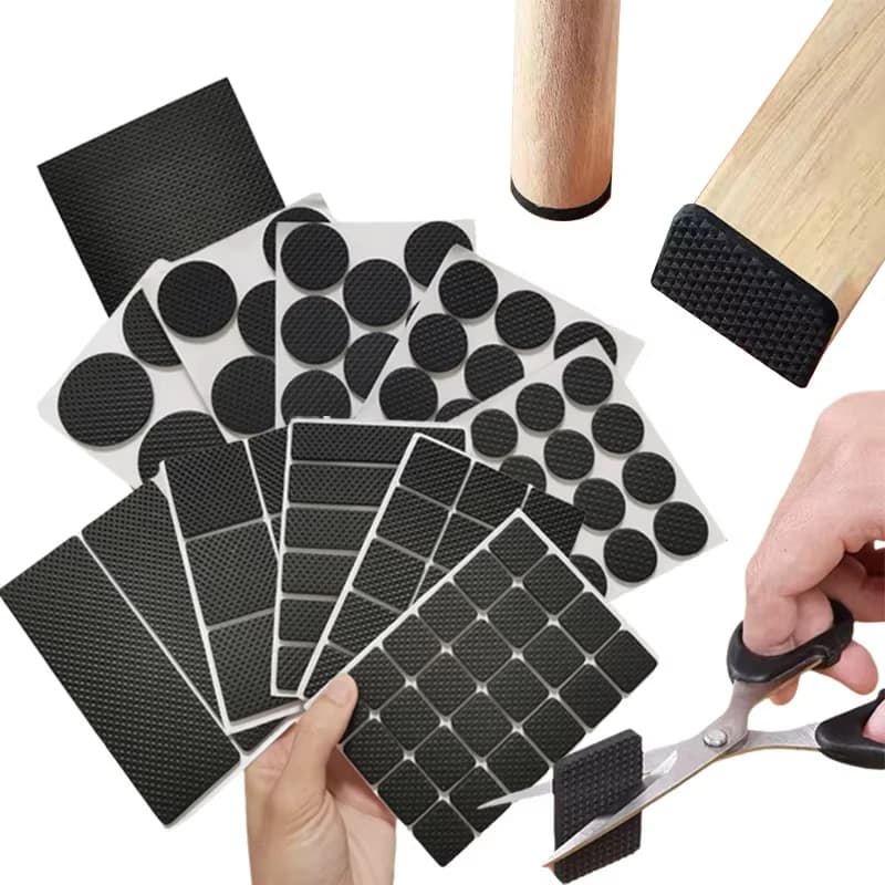 12/30/48pcs Furniture Pads, Adhesive Rubber DIY Furniture Feet Pad, Table Legs Stools, Chairs Mats, Table And Chair Foot Protec