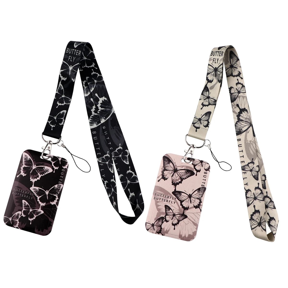 Butterfly Vintage Lanyard Keychain Neck Strap for Key ID Card Phone Straps Badge Holder DIY Hanging Rope Neckband Accessories