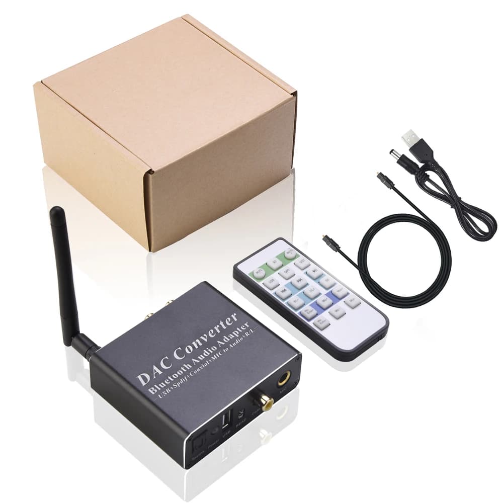 Digital To Analog Converter For TV 192kHz Hi-Fi Audio Signal DAC Decoding Adapter 3.5mm Audio Output 5.0 Receiver Amp U-disk Pla