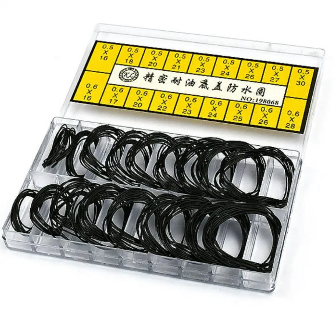 200Pcs Watch Back Case Rubber Waterproof O-Ring Gasket Repair Tools for Watchmaker Thickness 0.5Mm/0.6Mm High End Boxed