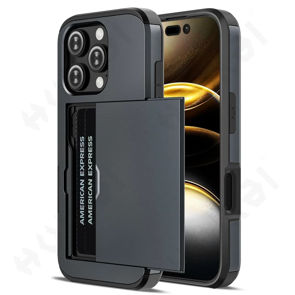 Case For iPhone 16 15 14 13 12 11 Pro Max X XR XS 8 Plus 2024 Slim Dual Laye Heavy Duty Protective Hidden Card Slot Wallet Cover