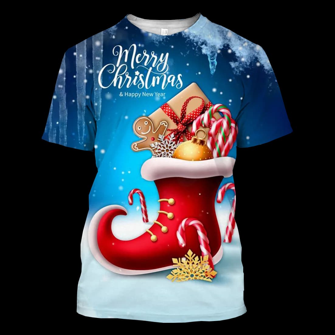 Christmas Men's and Women's T-shirt 3D Printed Short Sleeve Casual T-shirt Christmas Eve Carnival Hip Hop Top