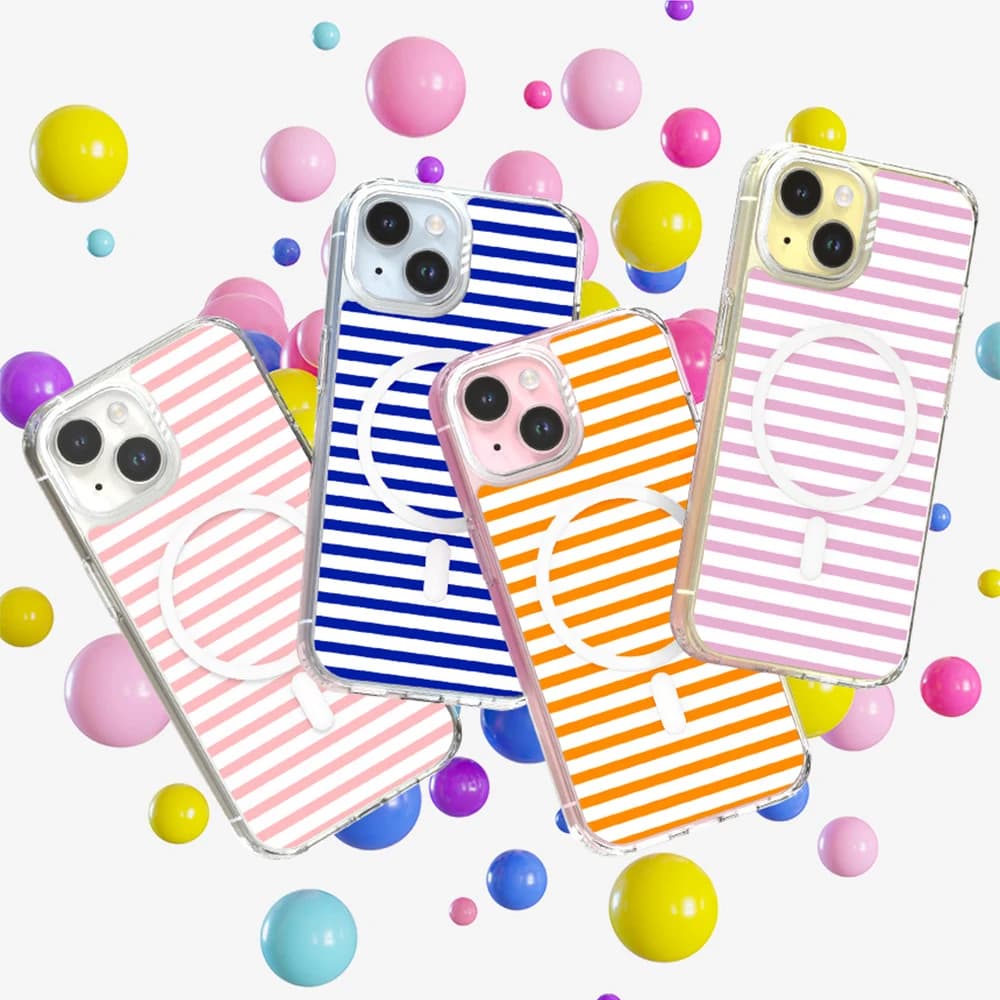 Phone Case Compatible with iPhone 16 15 14 13  PRO MAX Silicone Protective Case Stripes Pattern Scratch Resistant cover