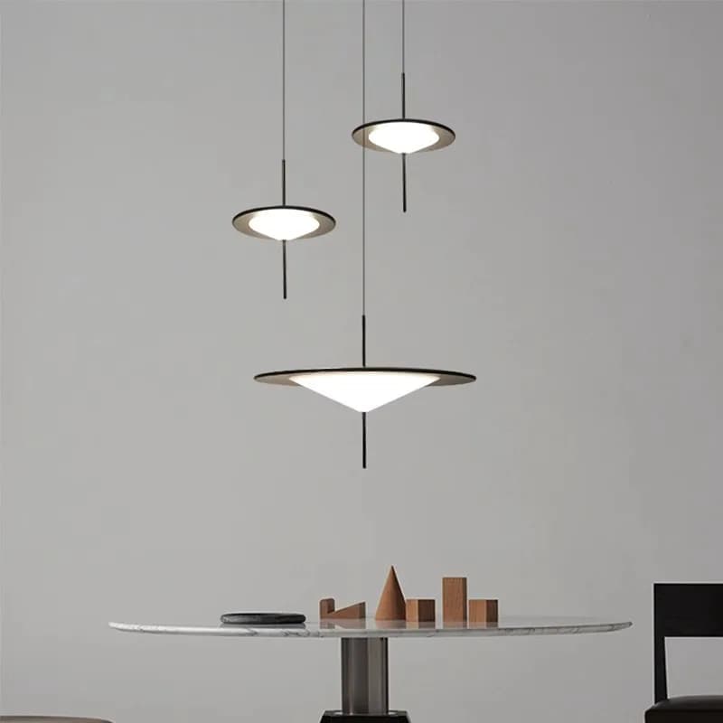 Novelty UFO Design Chandelier White Acrylic Warm Light 3000K For Dining Room Kitchen Shop Bedroom  Lighting Fixtures