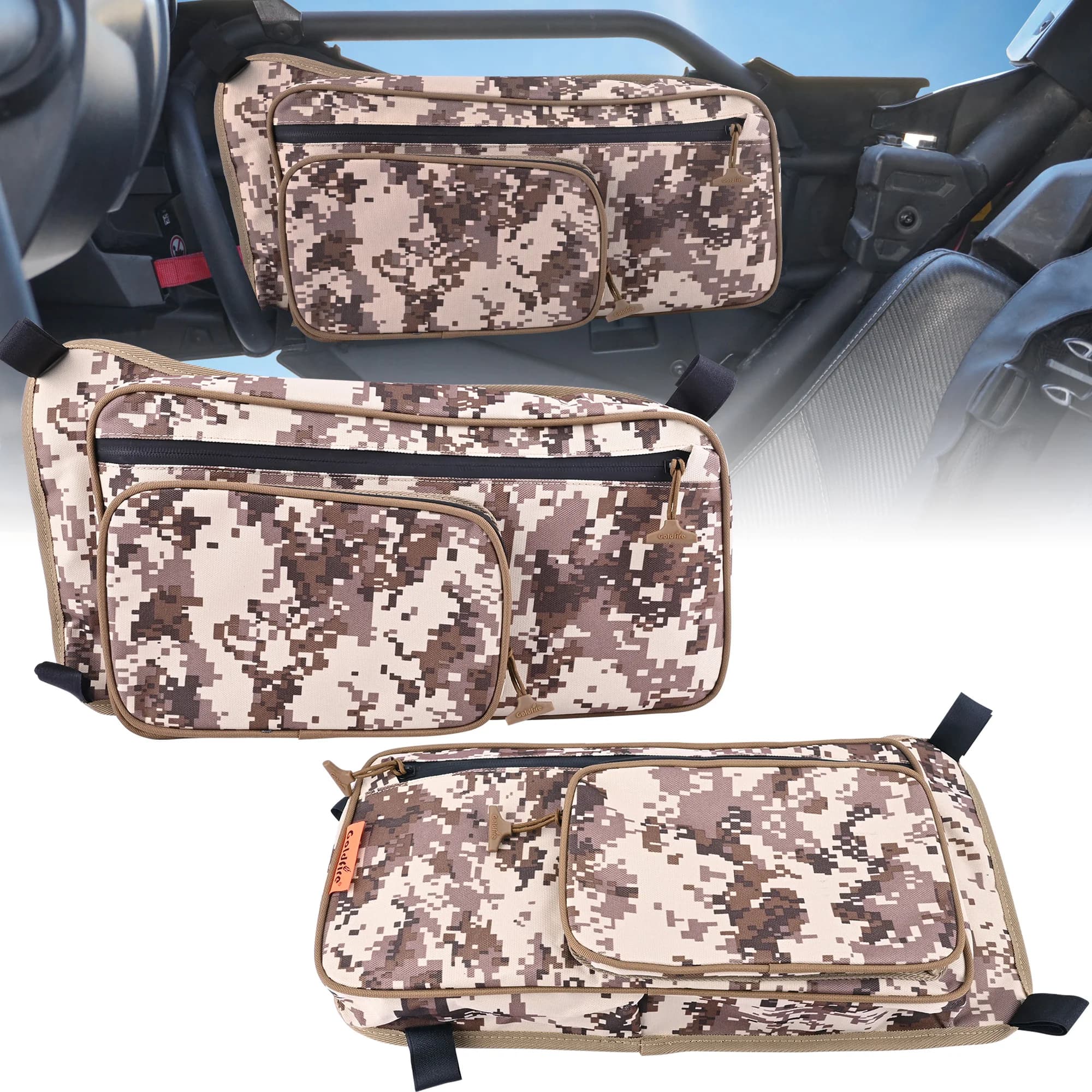 UTV Waterproof Accessories Camouflag Rear Door Bag Back Nylon Side Door Storage Bag for Can Am Maverick X3 Max Turbo R 2017-2021