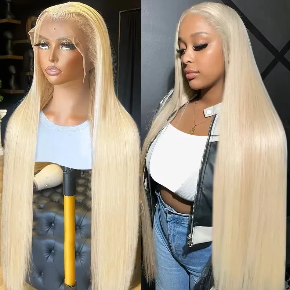 613 Hd Lace Frontal Wig 13X6 Blonde Lace Front Wig 13X4 Bone Straight Lace Front Wigs Human Hair  Wig 200 Density Human Hair