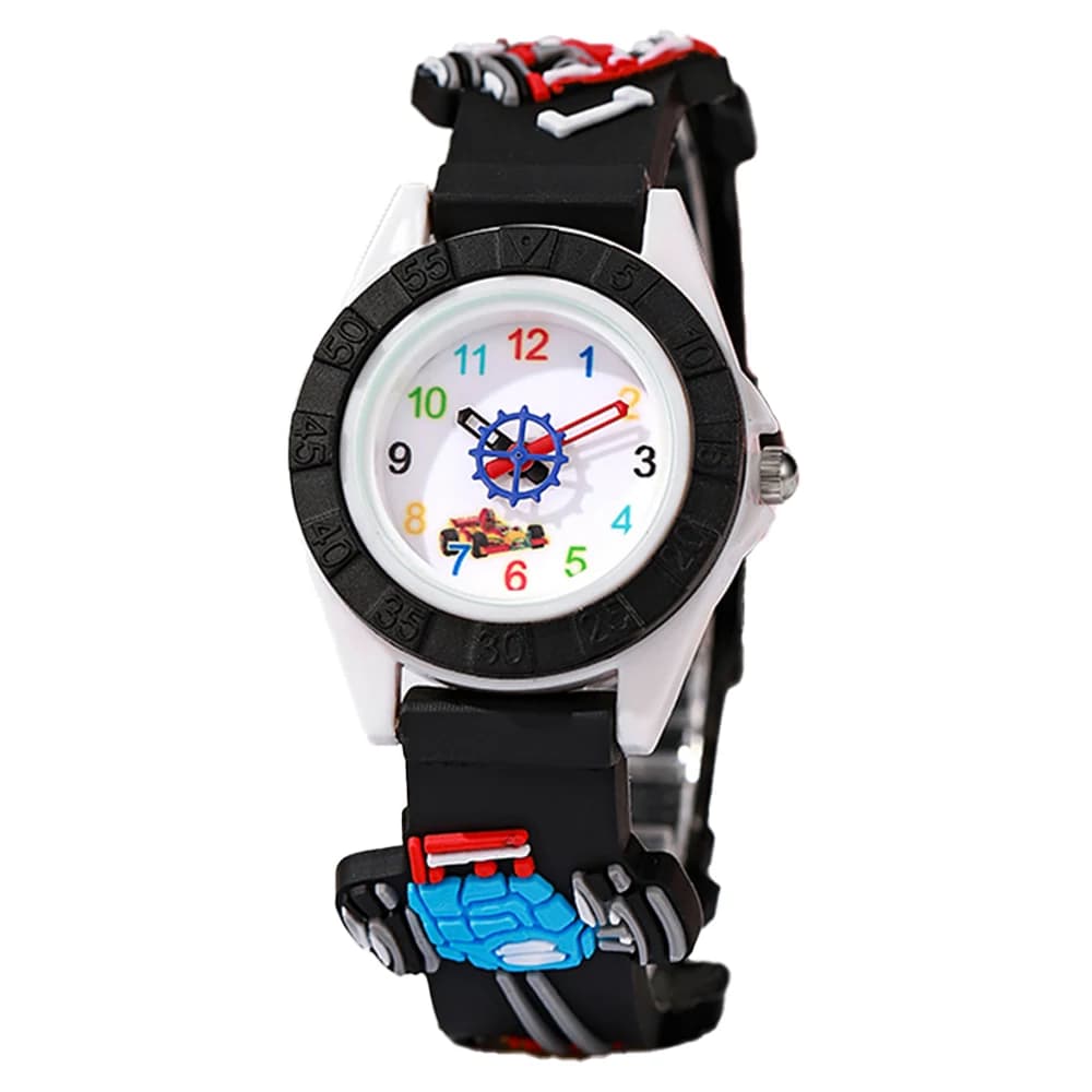 Children's watches Cool Cartoon Robot Quartz Watch Fashion Sports Black Silicone Boys Girls Gift Wristwatch