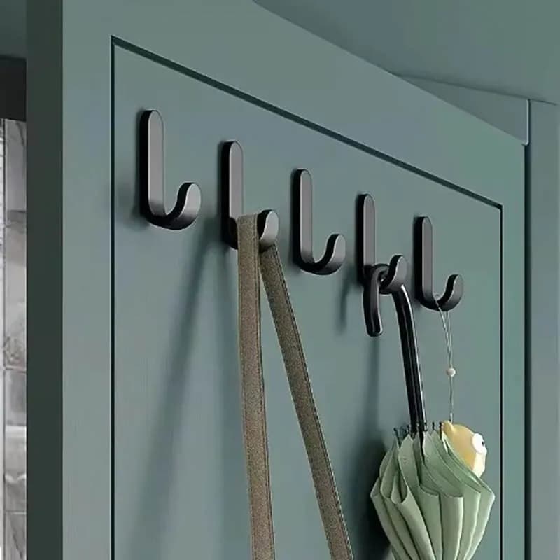 6Pcs Strong Self-Adhesive J-hook Waterproof Adhesive Hanging,Bathroom Towel Key Kitchen