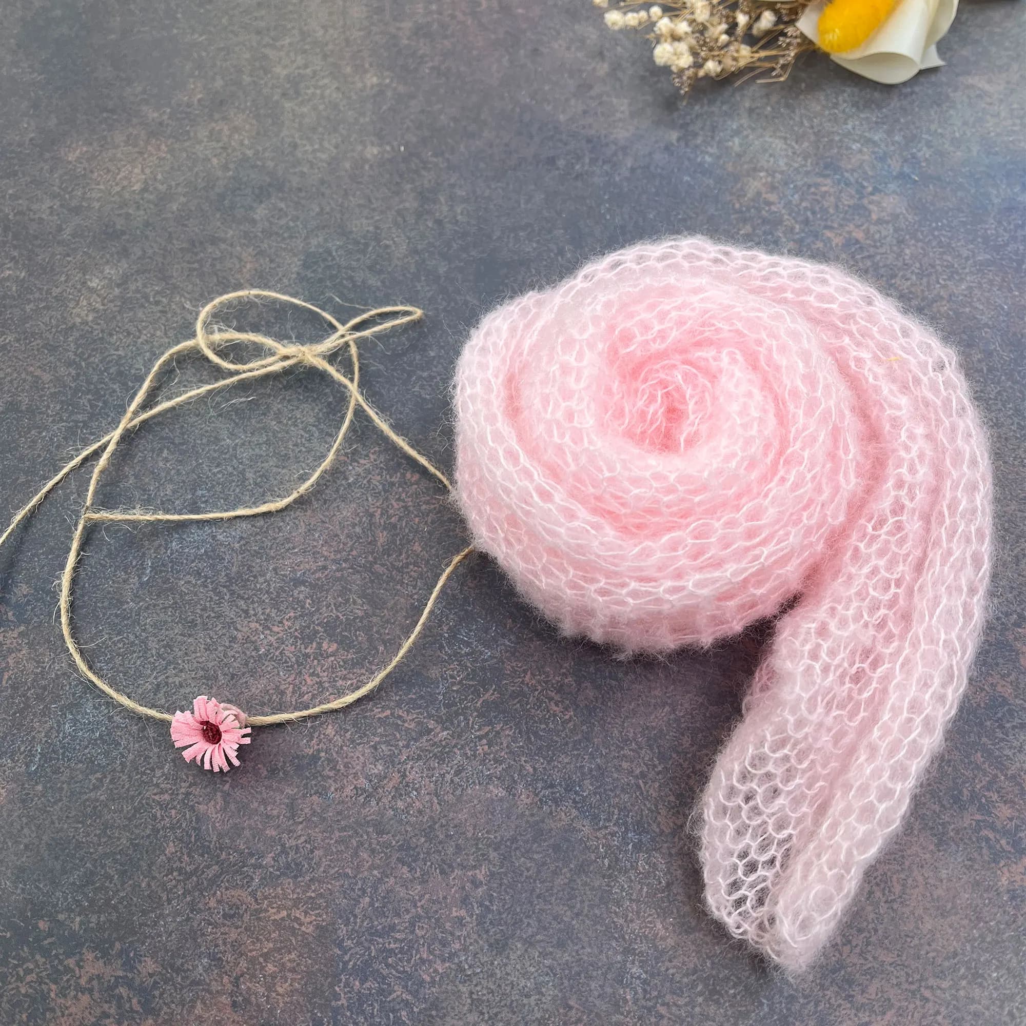 A Set Newborn Baby Photo Shoot Prop 60x40CM Stretchy Mohair Wraps Swaddle Infant Cover for Little Kid Photography Accessories