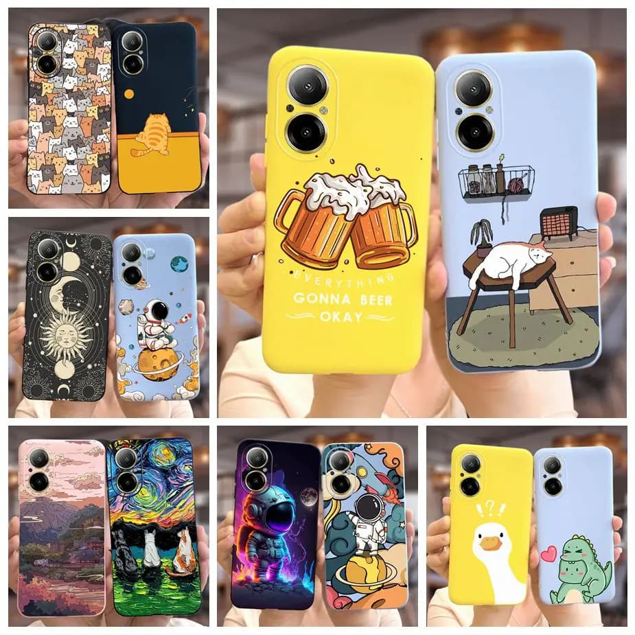 For Realme C67 4G Case RMX3890 Cute Fashion Cartoon Cover Soft Silicone Phone Case For Realme C67 C 67 RealmeC67 4G Fundas Coque
