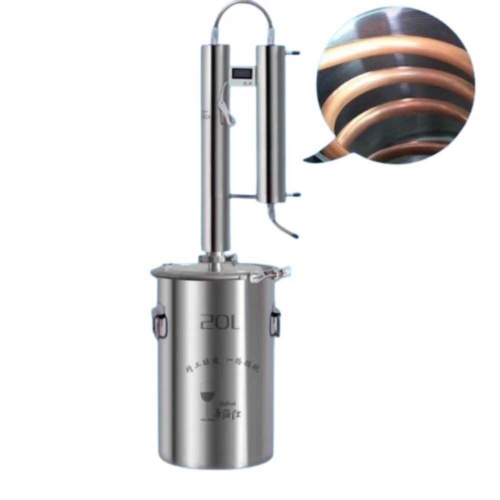 35 Liter Copper Twin Tower Still,Household Still Brewing Equipment,Sanitary grade stainless steel 304