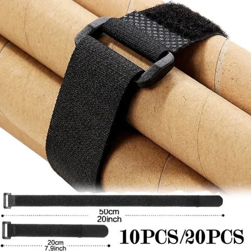 10PCS/20PCS Hook and Loop Reusable Fastening Nylon Cable Securing Straps Durable Functional Ties Length 20cm /50cm Optional