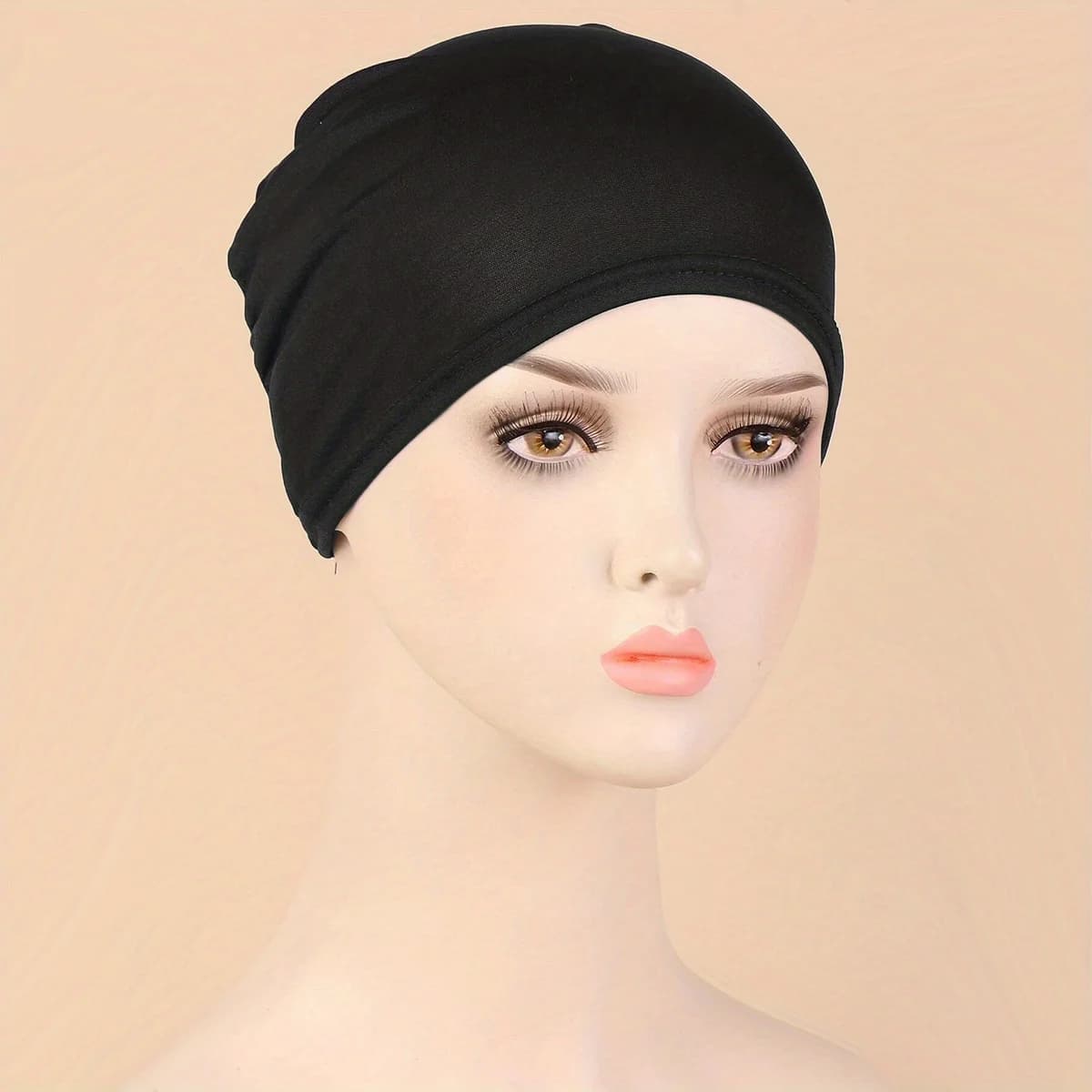 1pc Solid Color Simple Turban Cap Elastic Inner Cap Head Wraps Casual Bonnet Underscarf Ramadan Hijab Head Scarf Chemo Hats