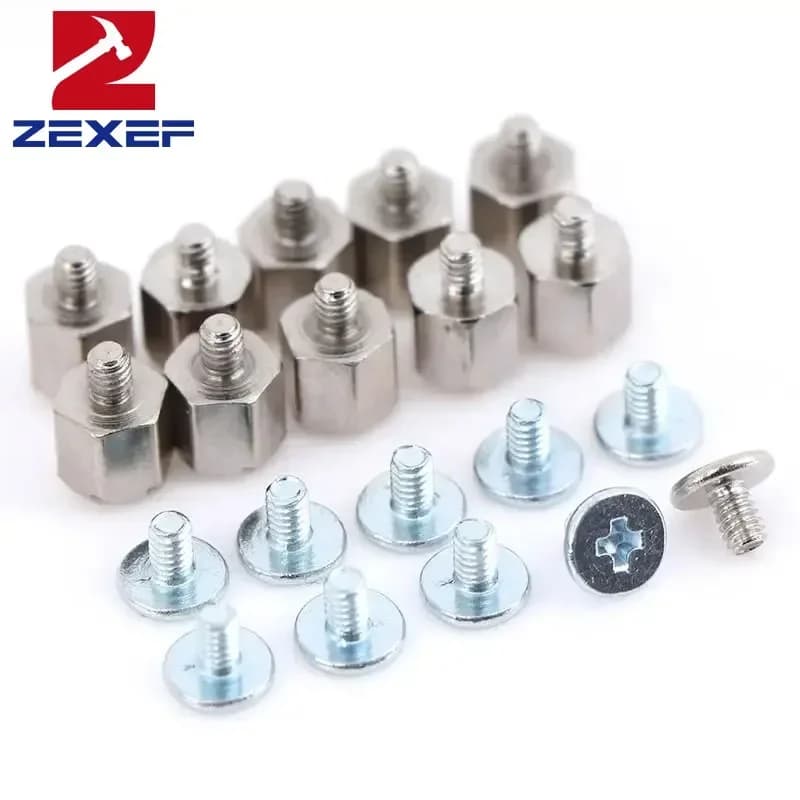 ZEXEF 10 Set Hex Screws Kits for A-SUS M.2 SSD Hand Silver Mounting Stand Allen Off Nut Motherboard Anodized Anti Theft Auto
