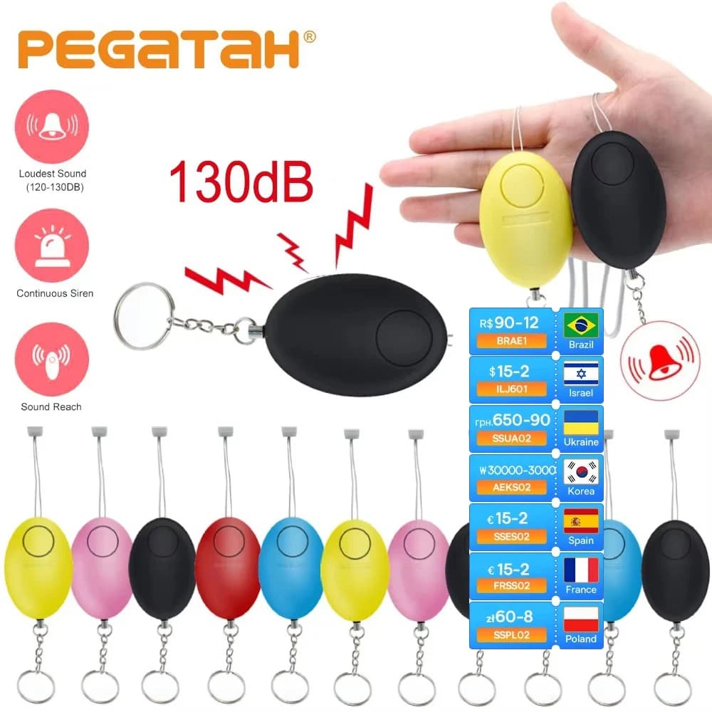 Cheap Self Defense Alarm 120dB Egg Shape Girl Women Security Protect Alert Personal Safety Scream Loud Keychain Emergency Alarm