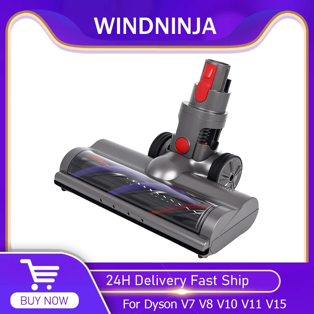 Roller Brush Head for Dyson V7 V8 V10 V11 V15 Cordless Vacuum Cleaner Quick-Release Motorhead with LED Headlight Accessories