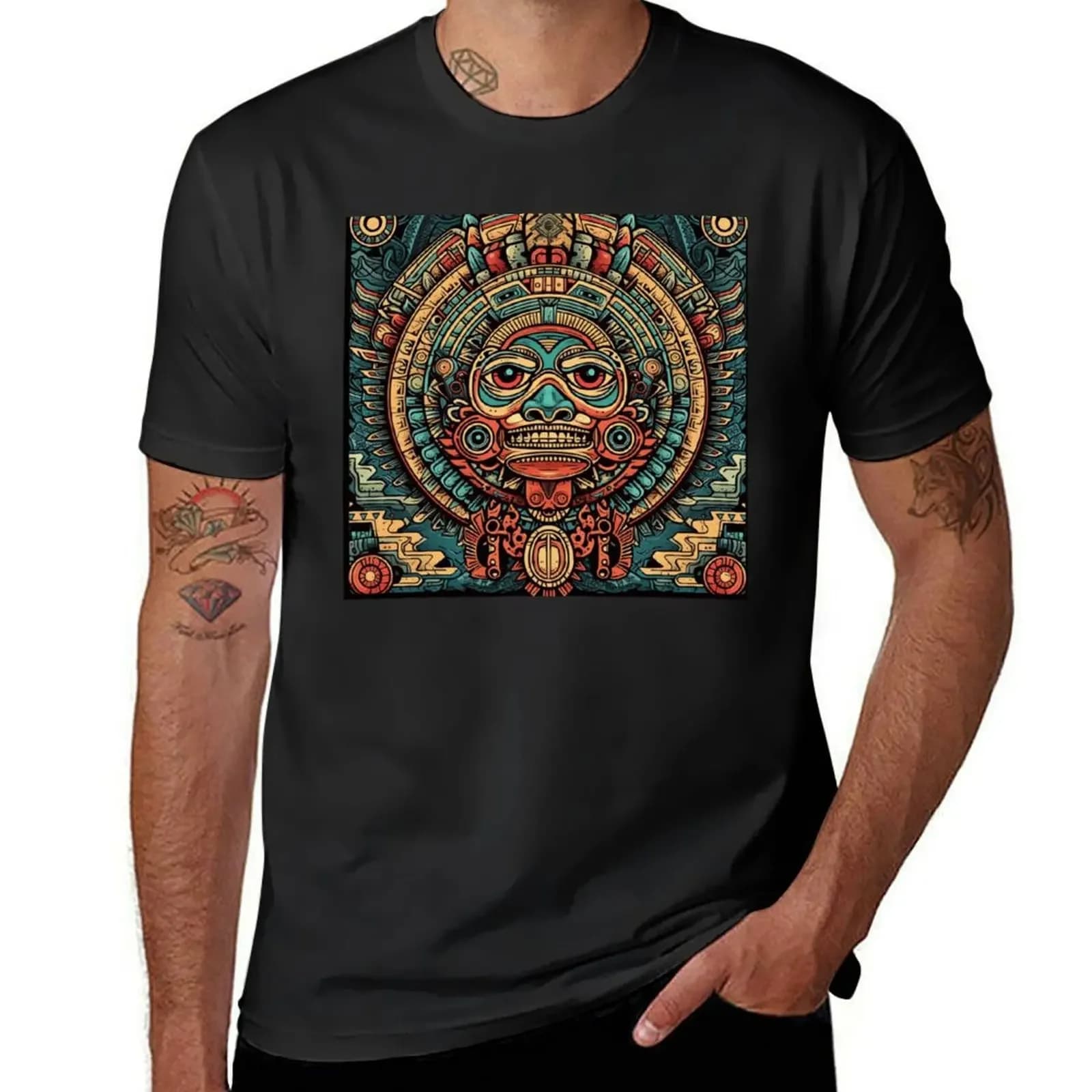 Aztec Warrior T-Shirt oversized t shirt quick-drying black t-shirts for men