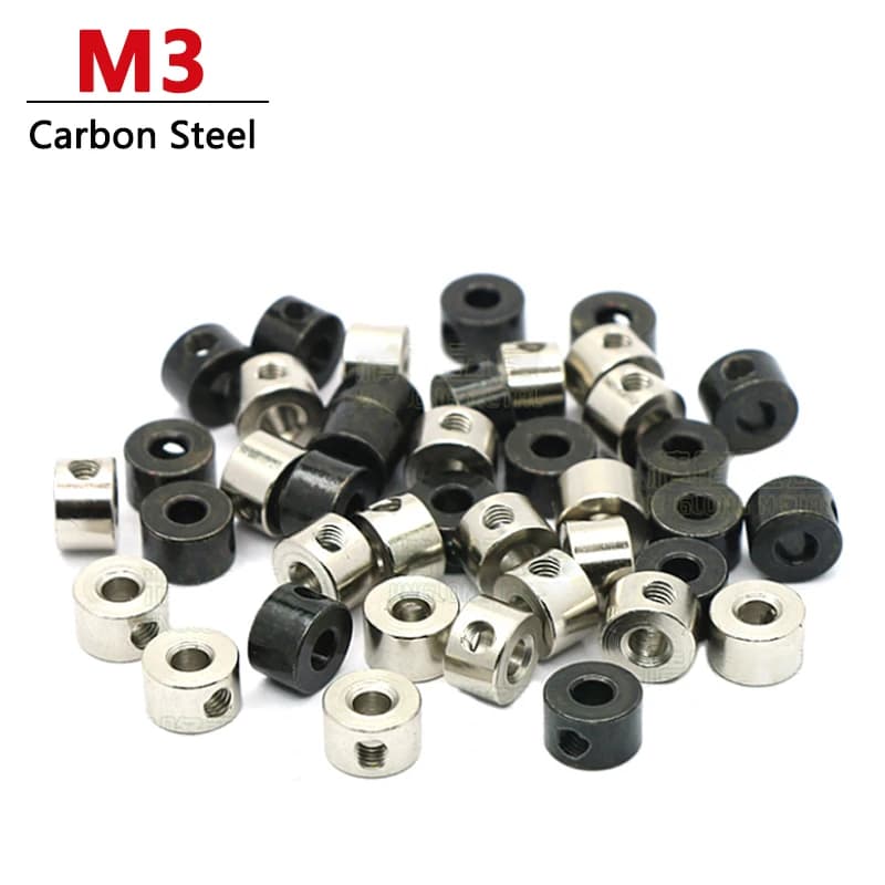 20pcs M3 Round Nut with Side Hole Through Hole Racing Jump Rope Locking Buckle Retaining Loop Black Zinc Plated/Antirust Nickel