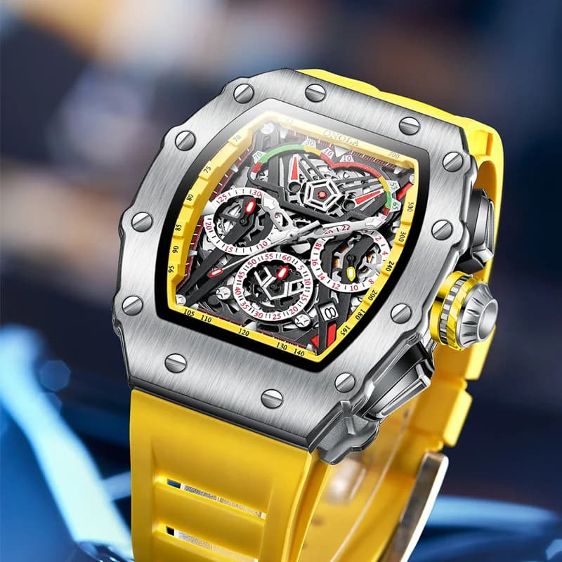 ONOLA Wristwatches Quartz Wrist Watch for Men Casual Sports Chronograph Dials Clock with Luminous Hands