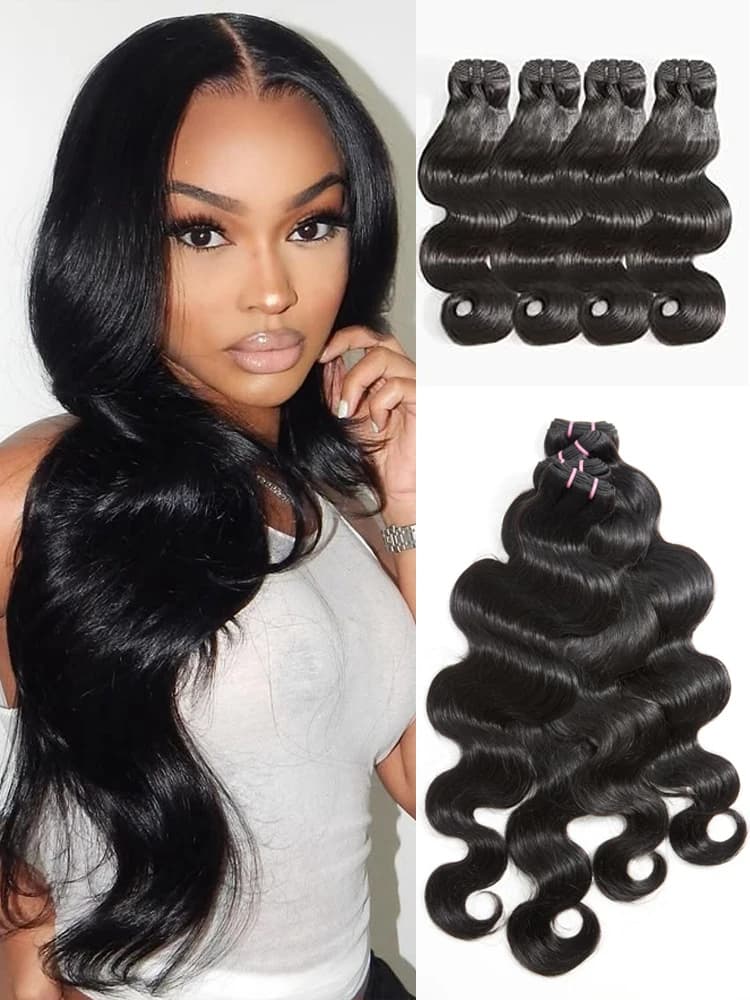 LINE Body Wave Raw Human Hair 4 Bundles 100% Brazilian Extensions Natural Human Hair Virgin Unprocessed Weave Bundles 1/4 PCS 26