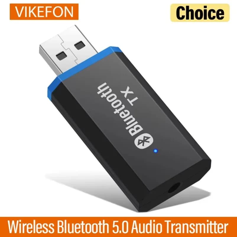 Bluetooth Transmitter 5 and EDR Audio Adapter For TV PC Headphones 3.5MM Jack AUX USB Stereo Music Wireless Adapter Plug & Play