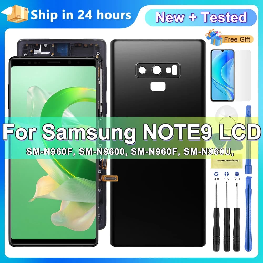 For Samsung Note9 LCD Display Touch Screen Digitizer Assembly For Samsung Note 9 N960F N960U N9600 LCD,With Frame, 100% Tested