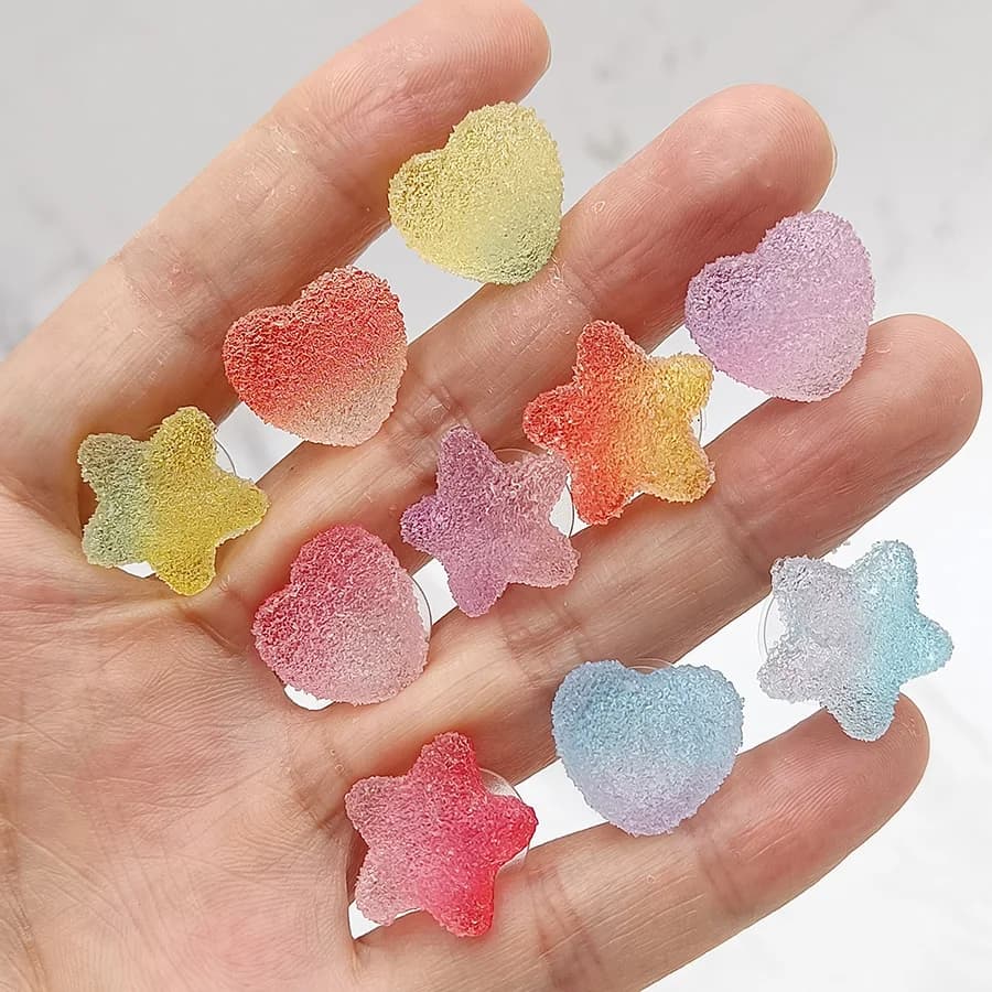 Novelty Candy Love Stars PVC Shoe Charms Accessories Funny DIY Shoes Upper Pins Decoration Sandals Buckle Kid X-mas Party Gift