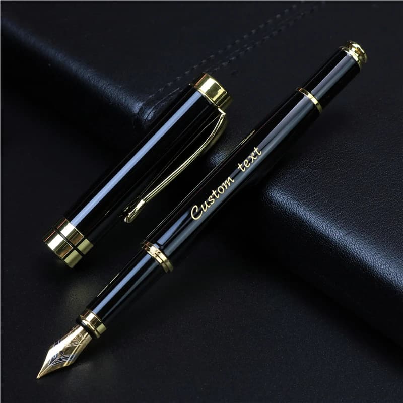 Golden text custom engraved Fountain Pen and Roller pen Office school commemorate gift full metal pen Student writing Roller Pen