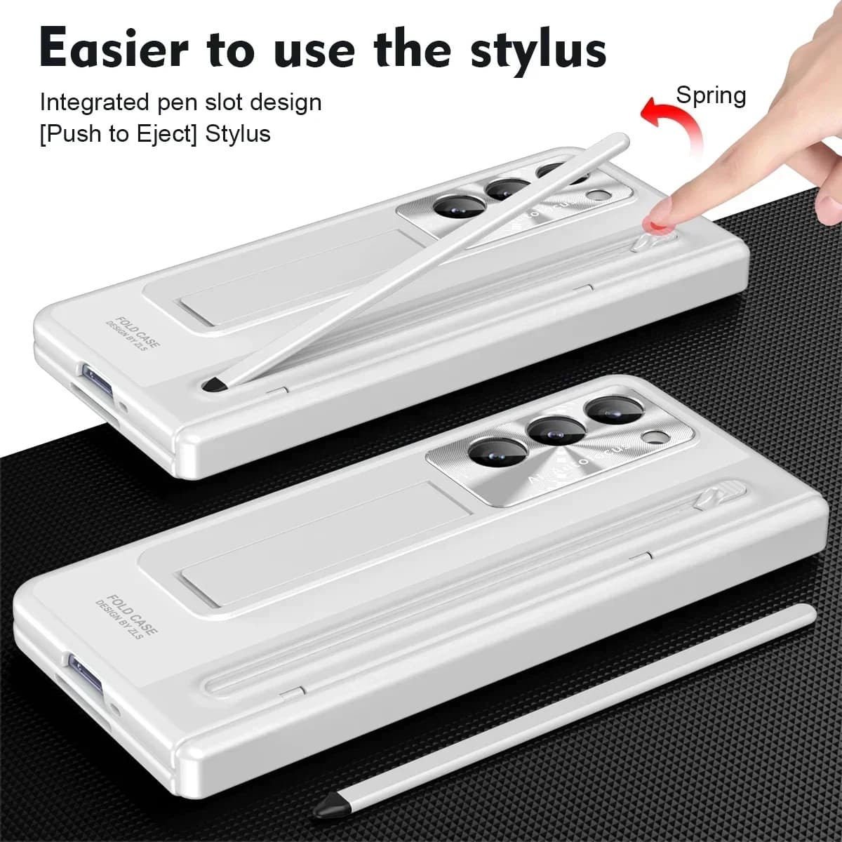 With Touch Pen Tempered Glass Film Stand Fold Phone Cover for Samsung Galaxy Z Fold 6 5 4 5G 360 Full Protection Hinge Case