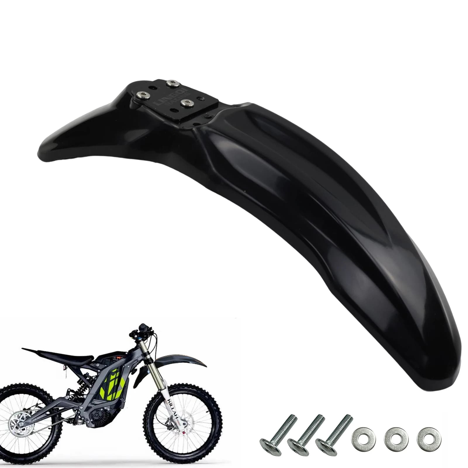 LINGQI First Generation Front Fender with Metal Plate Mudguard Fit for Light Bee X  Electronic Dirt Pit Bike