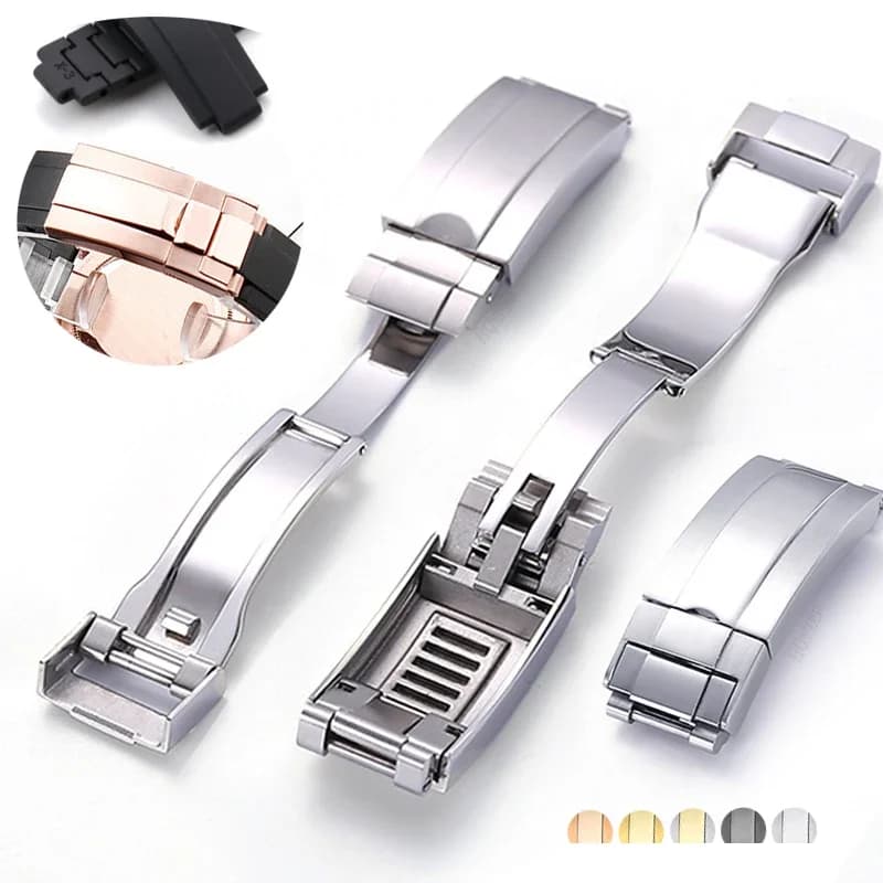 9x9mm Stainless Steel Buckle for Rolex Adjustable Watchbands Clasp Metal Polished Matte Button Watch Accessories Luxury