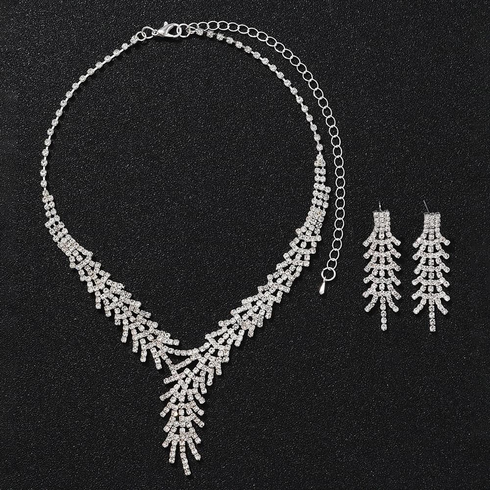 3pcs Women Jewelry Set, Luxury and Casual Rhinestone Women necklace,earring jewelry set, suitable for daily wear, gifts for frie
