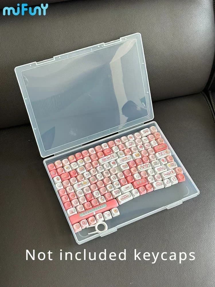Key Cap Storage Box Custom Transparent A4 Large Capacity Dustproof Mechanical Key Cap Box Can Be Stacked Organized Display Rack
