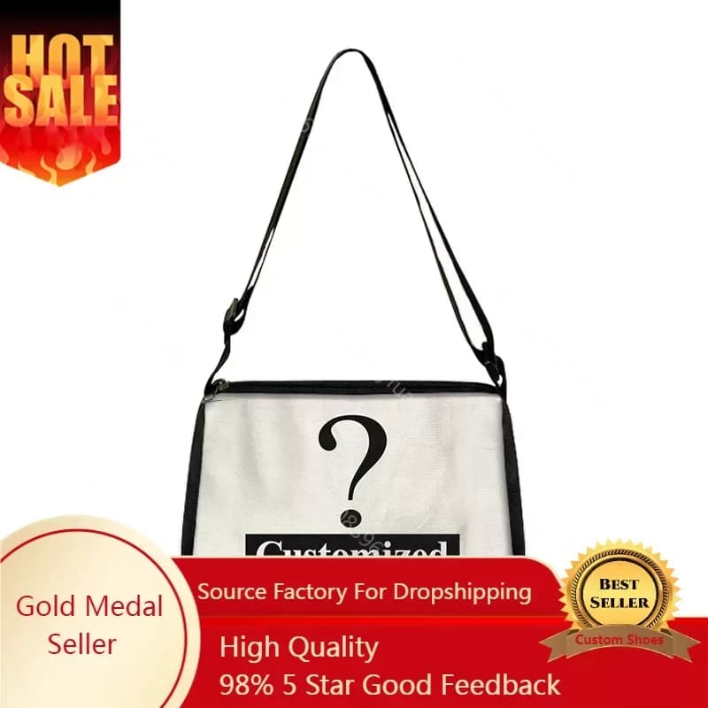 Customize the Image Logo Name on the Personalized Canvas Women Bags Handbags Shoulder Bag Ladies Underarm Shopping Bag