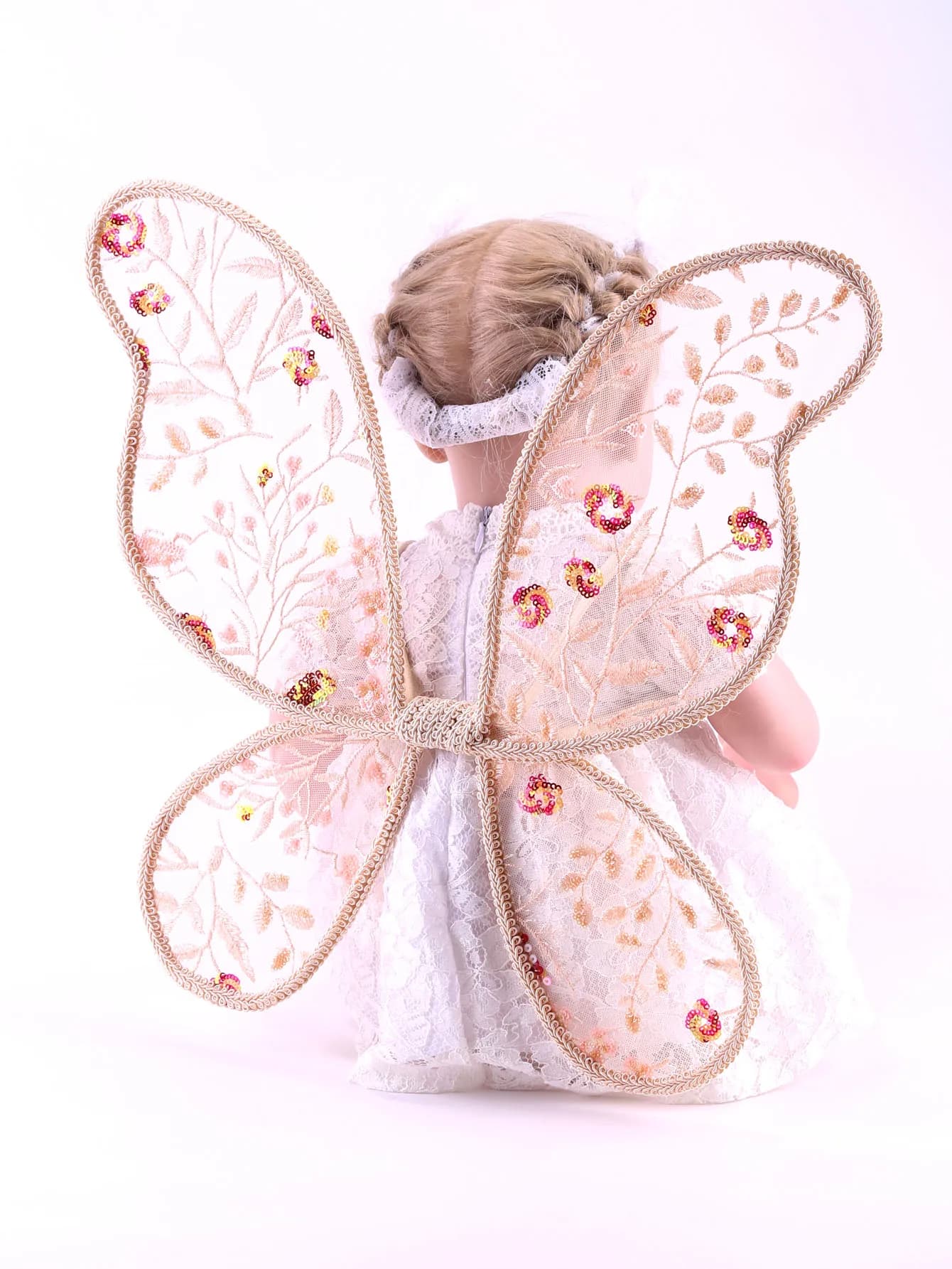 Snow tooth Mesh Embroidery Sequin Leaf Girl Butterfly Wings, holiday props, Birthday Gifts (Snow tooth)