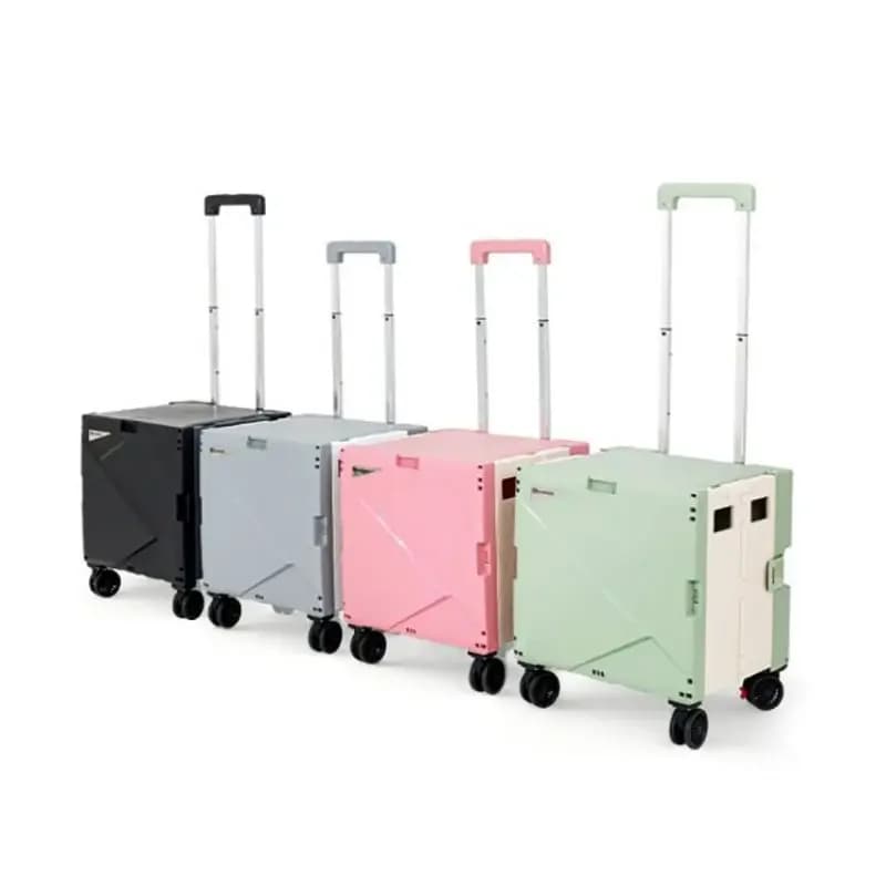 Folding truck Mobile Shopping Trolley  Plastic Directly Rolling Folding Chrome Plated