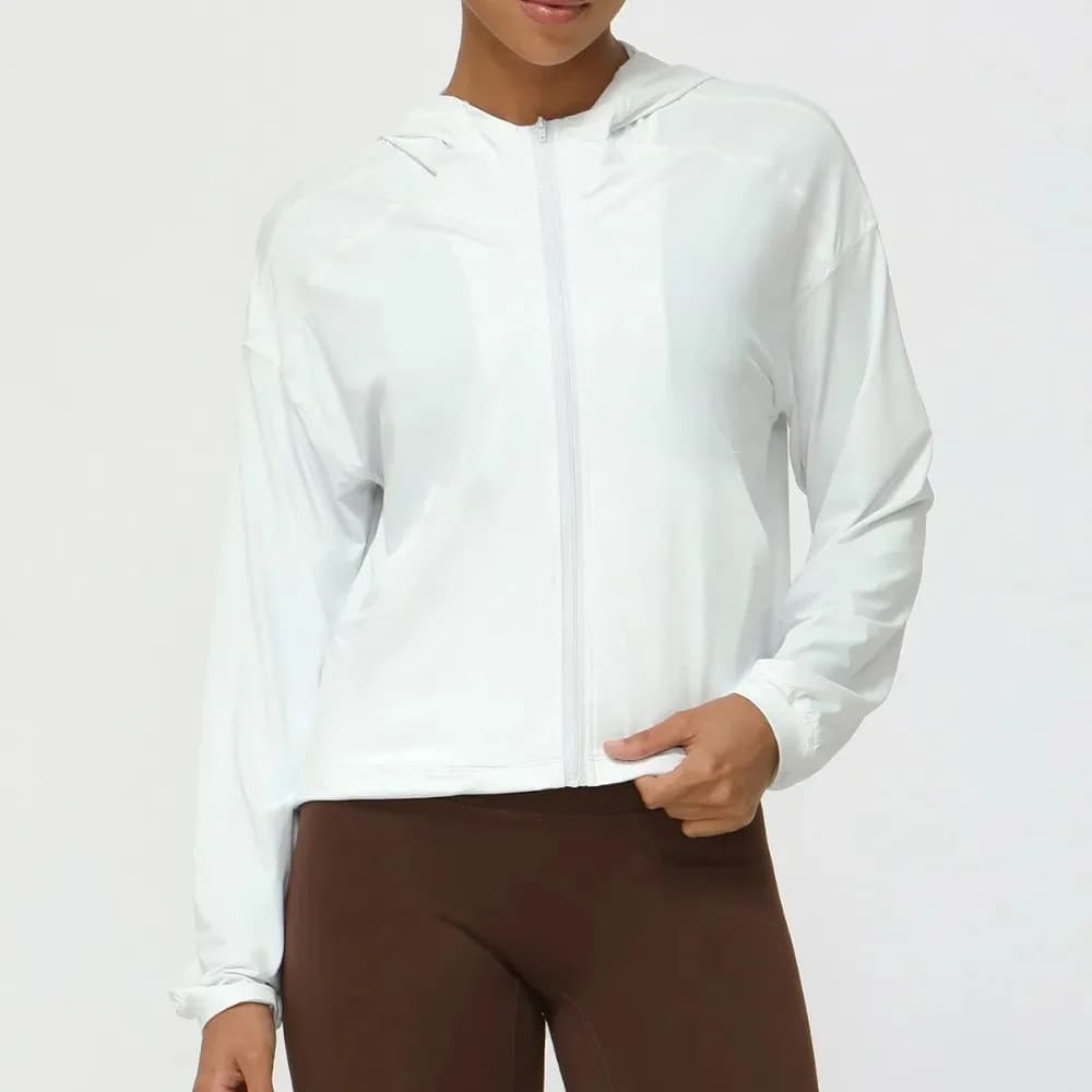 Summer Ice Yoga Clothing Jacket Women's Sports UV Protection Quick Drying Clothing UPF50+ Sun Protective Clothing Skin Tops