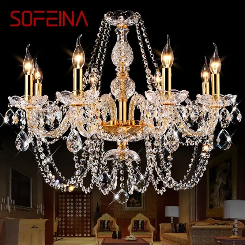 SOFEINA European Luxury Crystal Pendent Lamp Living Room Restaurant Bedroom Villa Hotel Clothing Store Beauty Salon Chandelier
