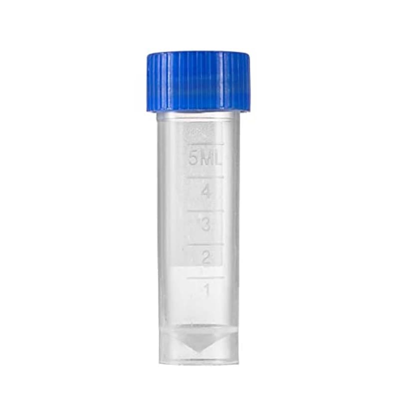 200Pcs Graduated Vial Storage Container Test Tubes 5Ml Plastic Blue With Screw Caps
