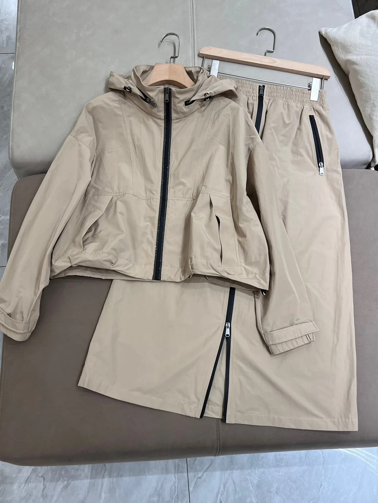 Imported cotton casual sporty skirt suit