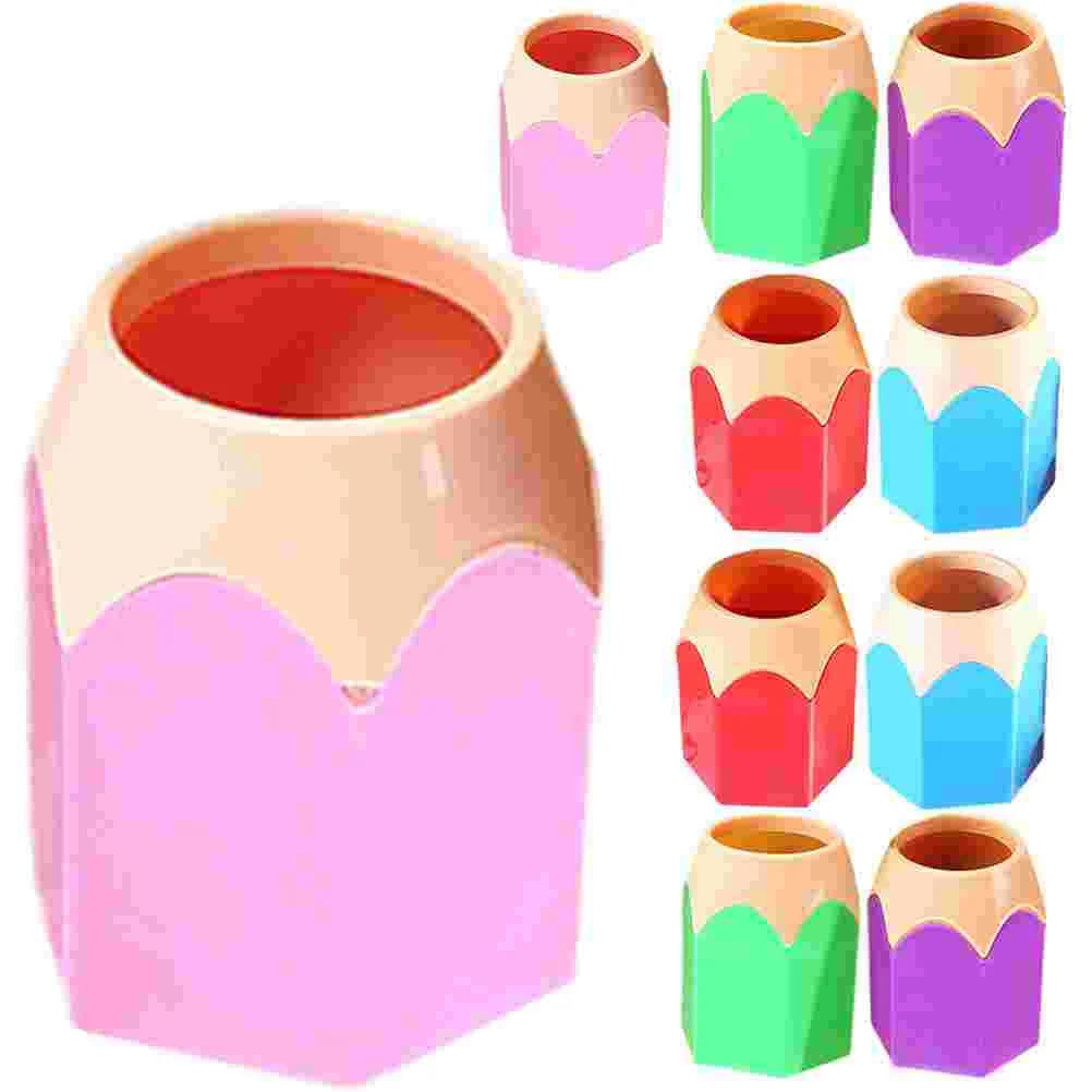 Pencil Shaped Pen Holders Vase Pencil Pot Cute Pen Cup Colorful Pencil Makeup Brush Storage Organizer Home Office Supplies
