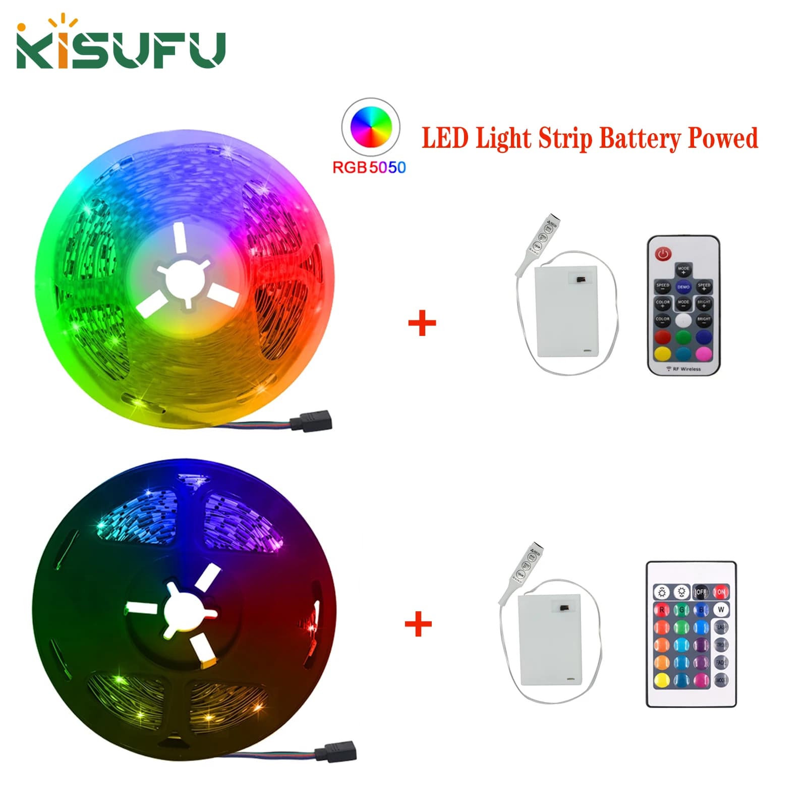 5V RGB 5050 LED Light Strip Battery Powed With 3/17/24key Remote Control Ribbon Tape Stable Led Strip For Party TV Desk Bedroom