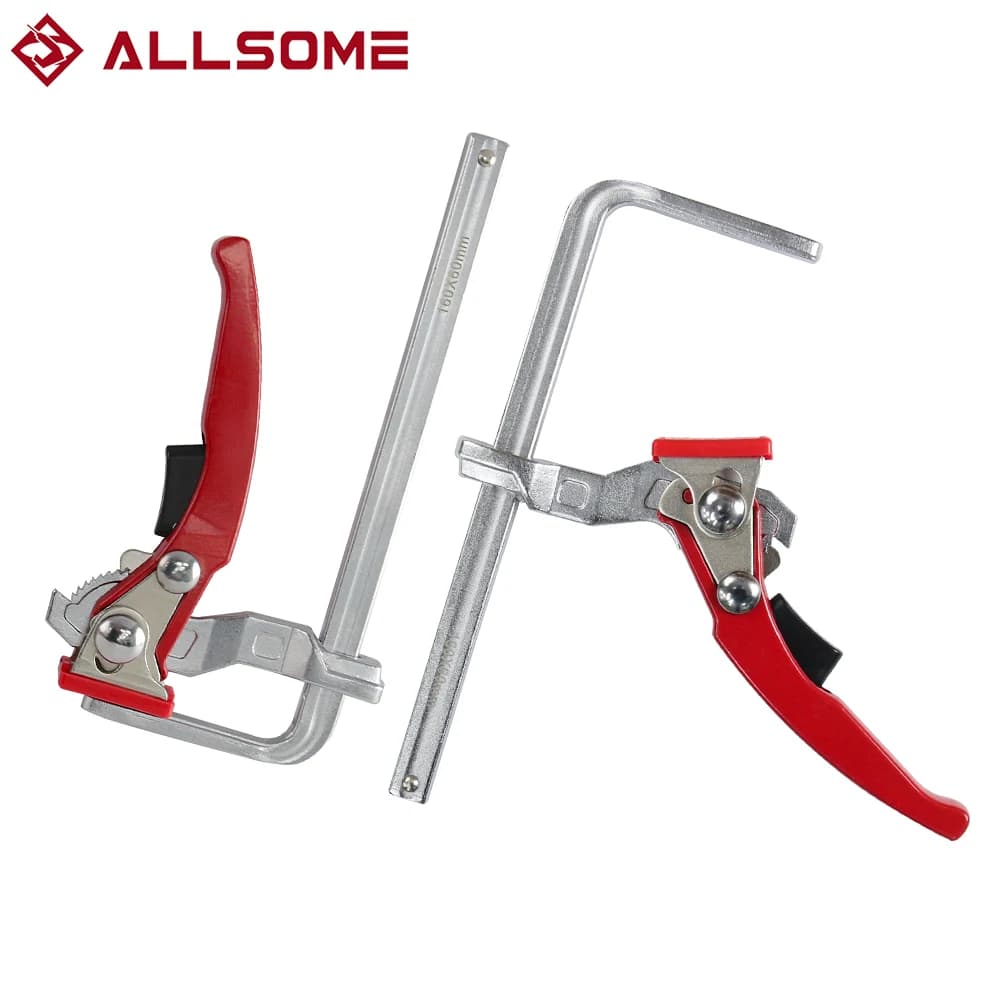 Allsome 2PCS 160x60mm Quick Guide Rail Clamp Carpenter F Clamp Quick Clamping For MFT and Guide Rail System Hand Tool