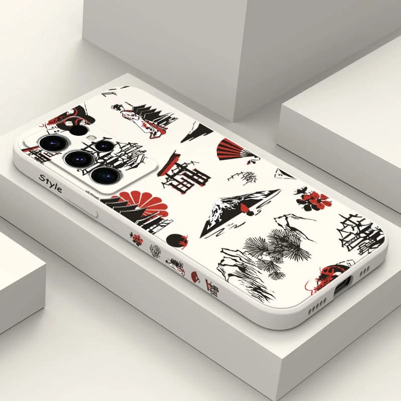 Black Red Sun Phone Case For Samsung Galaxy S24 S23 S22 S21 S20 S10 S10E Ultra Plus FE Note 20 Ultra 10 Plus Cover