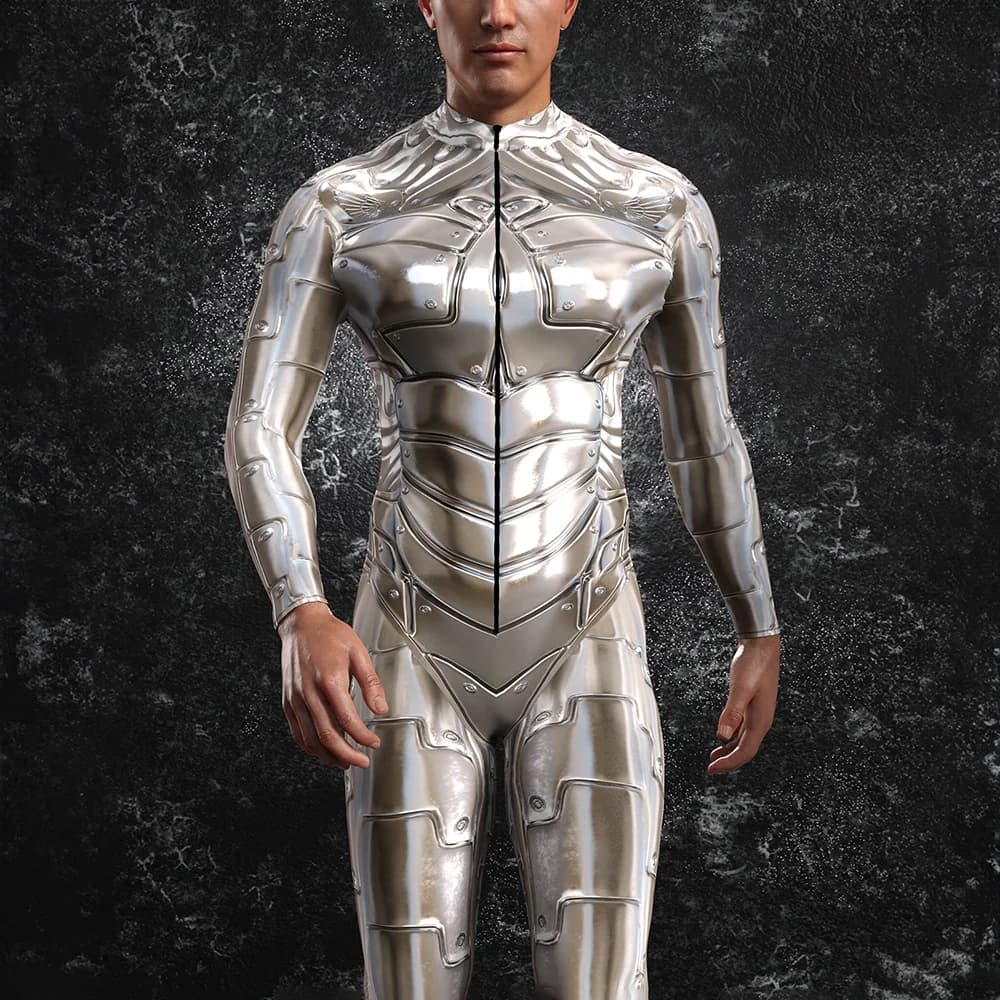 [You're My Secret] Halloween Cosplay Women Men Robot Steampunk 3D Printing Bodysuit Jumpsuit Armor Stage Show Costume Catsuits