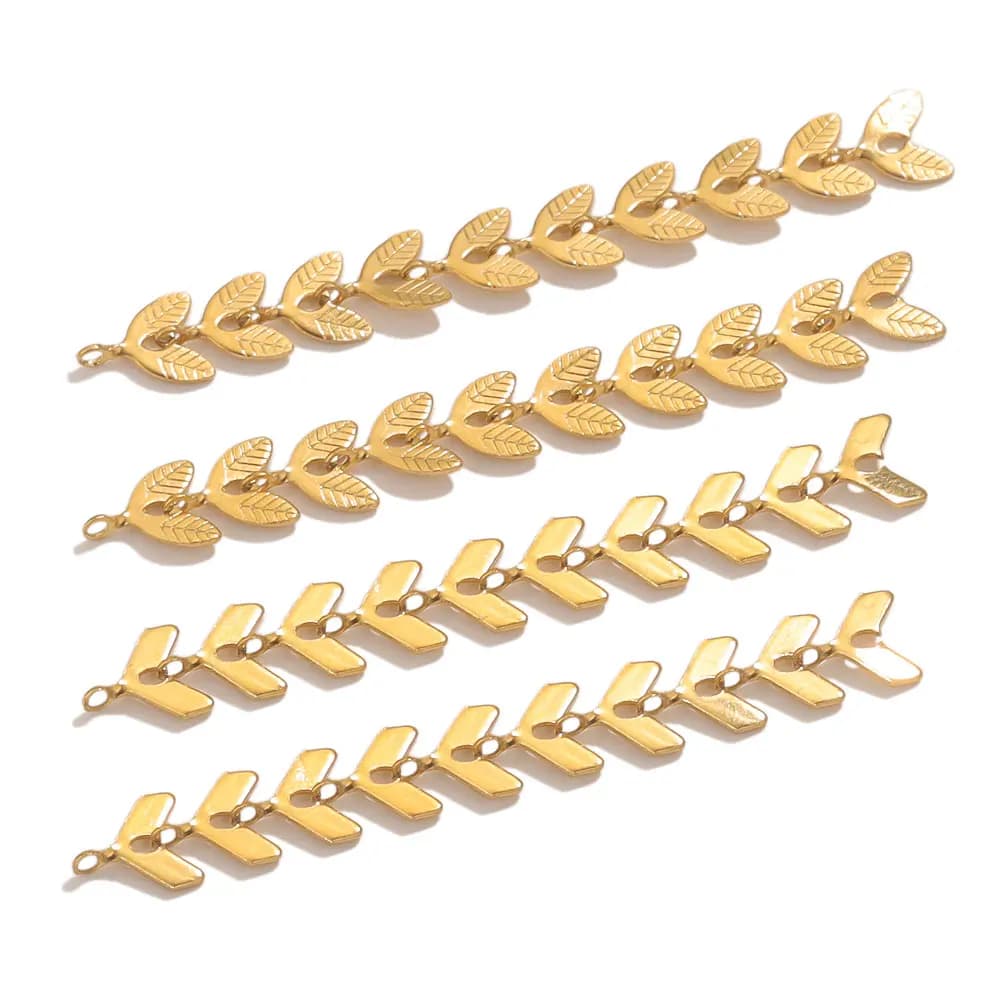 10pcs Stainless Steel Airplane Chain Charms For Jewelry Makings Leafs Dangle Jewelry Earring Making Supplies Accessories Bulk