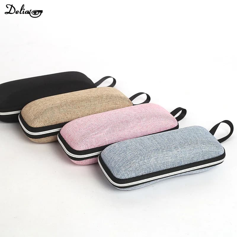 1Pc Hard Glasses Case Cover with Lanyard Zipper Sunglasses Myopic Reading Eyewear Cases for Men Women