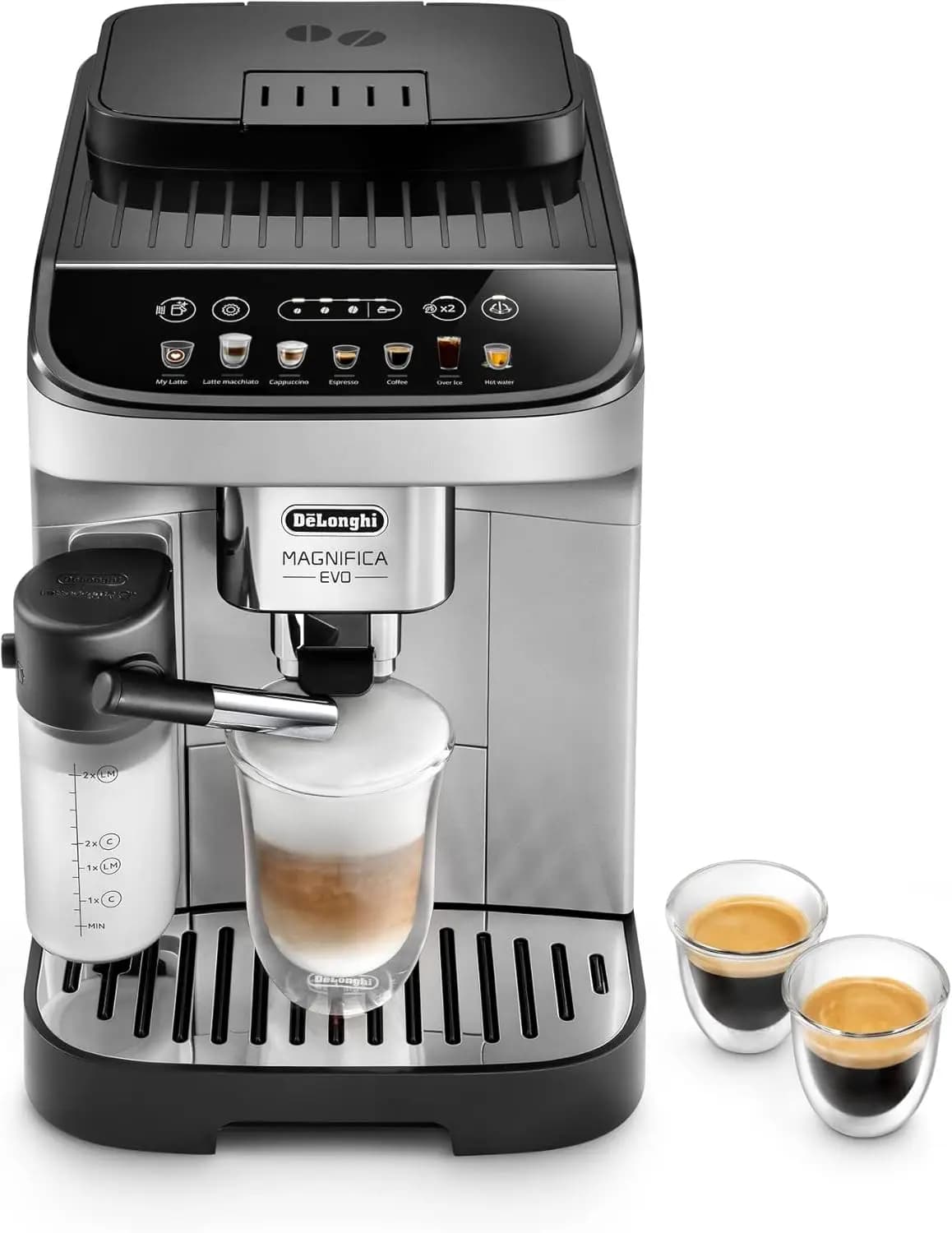 Evo with System, Fully Automatic Machine Bean to Cup Espresso Cappuccino and Iced Coffee Maker, Colored Touch Display