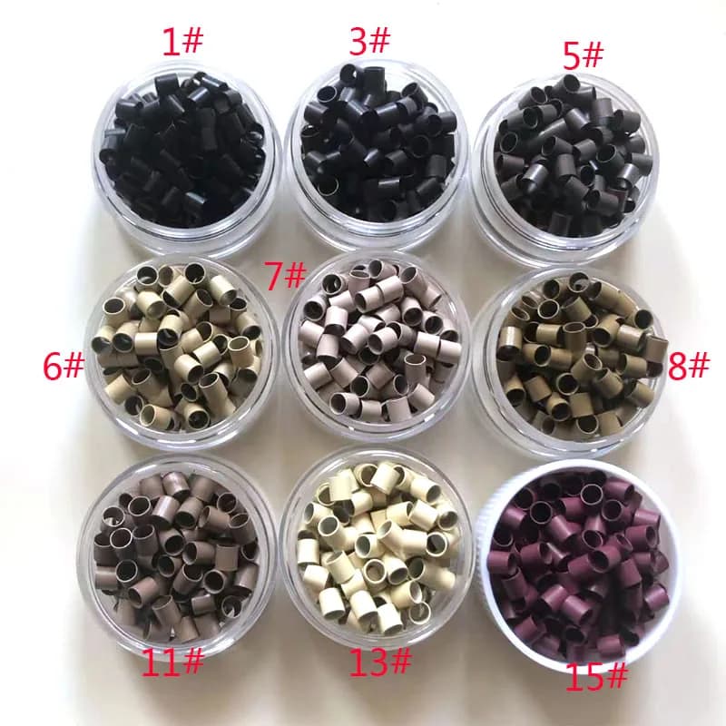 4.0x3.6x4.0mm  Straight Copper Ring Mini locks of Micro Ring Beads For I tip Hair Extension 200pcs/lot 9 Colors Optional